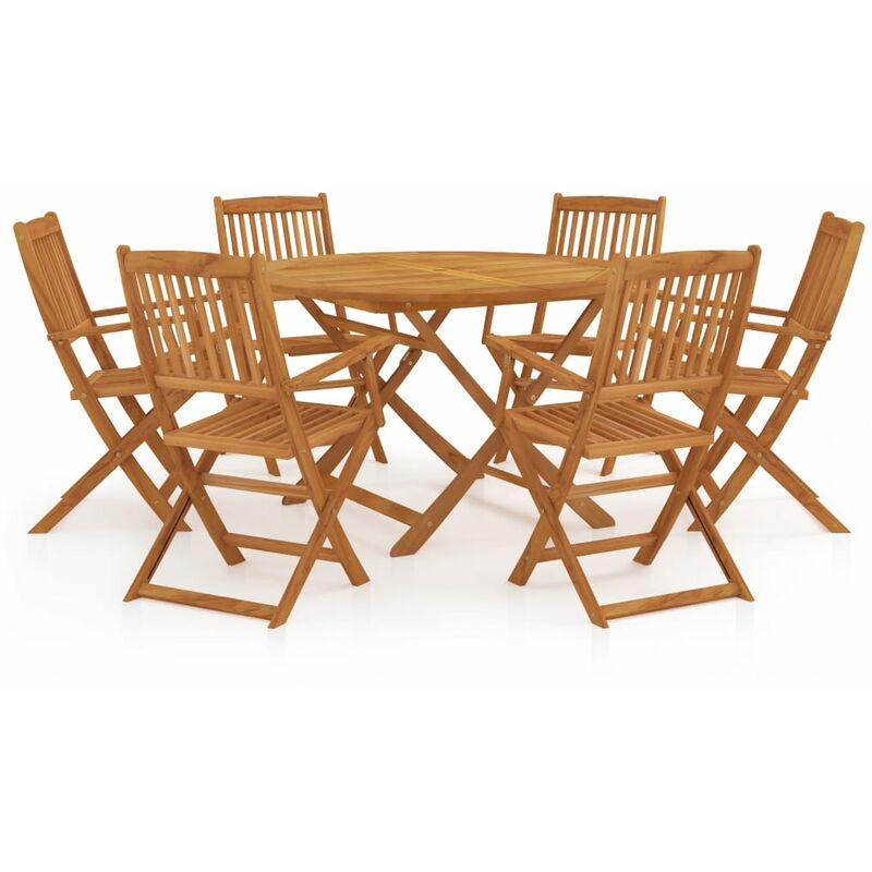 

Comedor de jardín plegable 7 piezas madera maciza de acacia - Marrón - Youthup