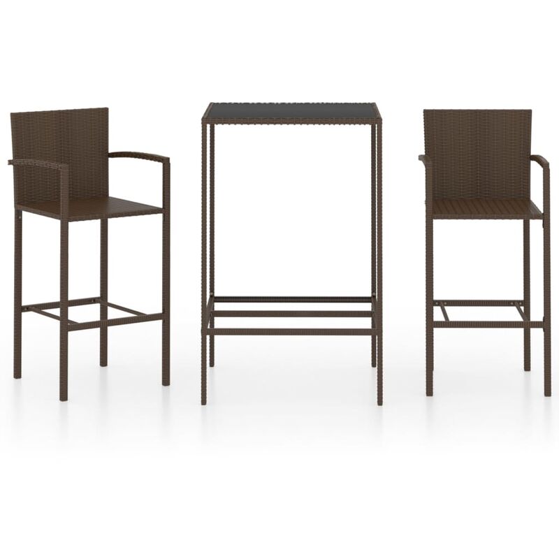 

Conjunto de bar para jardín 3 piezas ratán sintético marrón - Marrón - Youthup