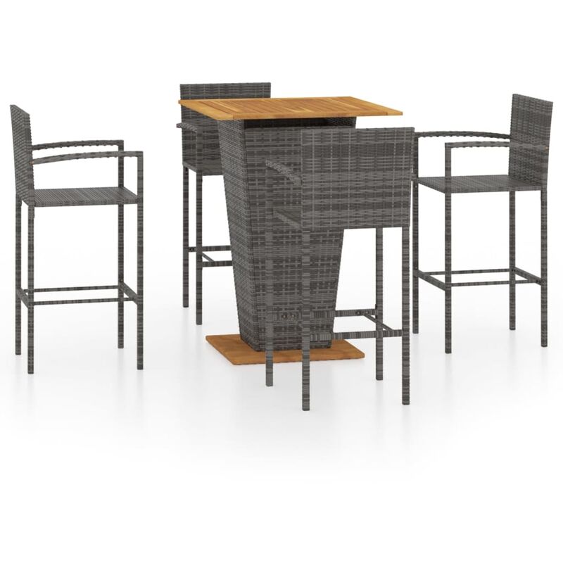 

Conjunto de bar para jardín 5 piezas gris - Gris - Youthup