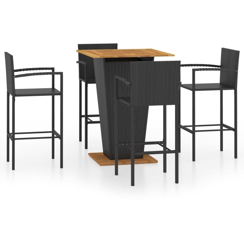 

Conjunto de bar para jardín 5 piezas negro - Negro - Youthup