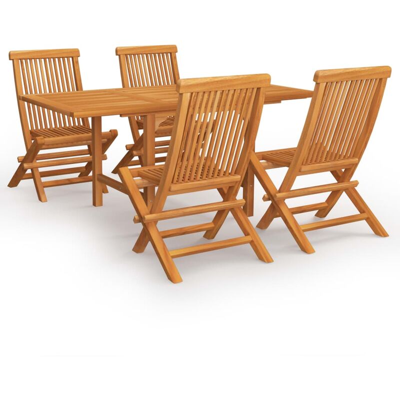 

Conjunto de comedor de jardín 5 piezas madera maciza de teca - Marrón - Youthup