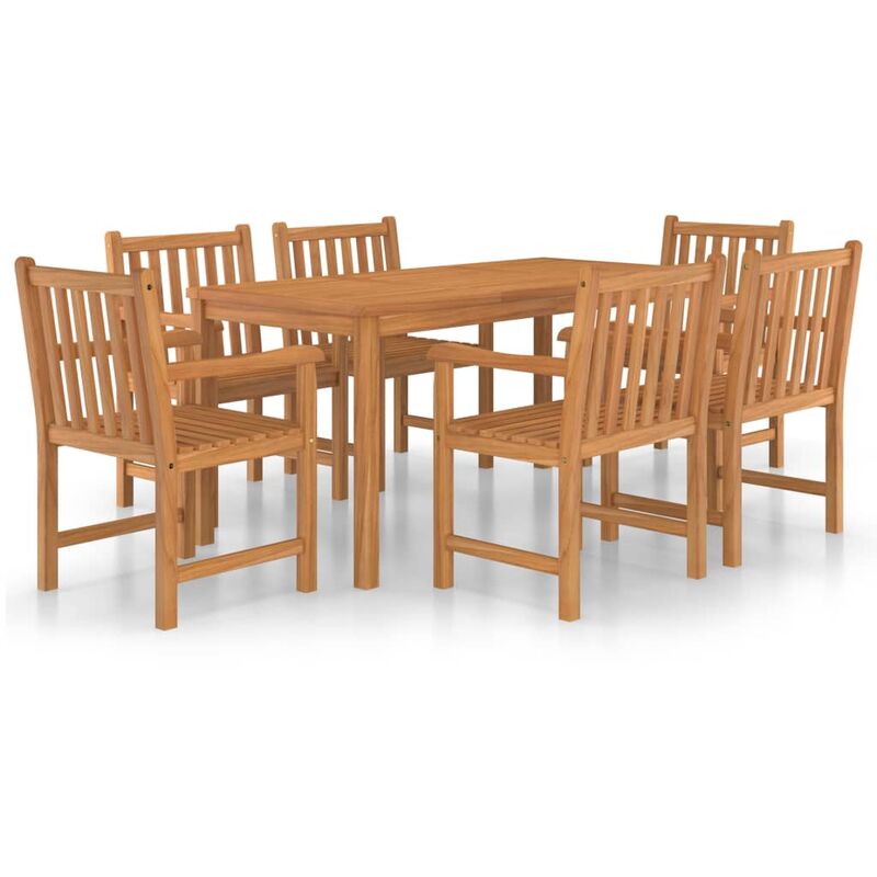 

Conjunto de comedor de jardín 7 piezas madera maciza de teca - Marrón - Youthup