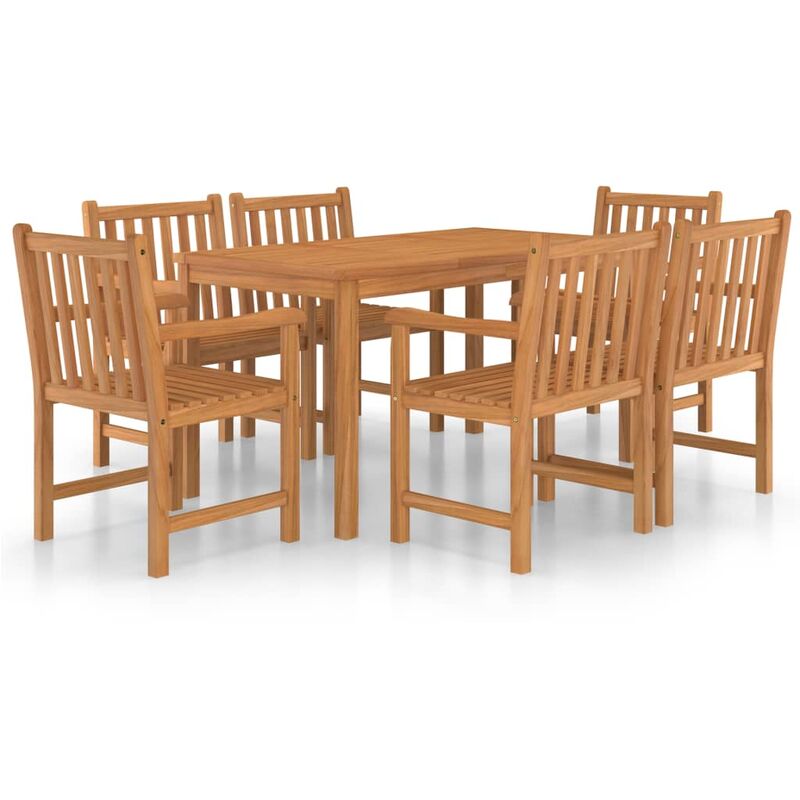 

Conjunto de comedor de jardín 7 piezas madera maciza de teca - Marrón - Youthup