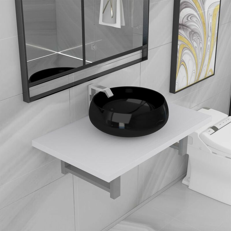 

Conjunto de muebles de baño 2 piezas cerámica blanco - Blanco - Youthup