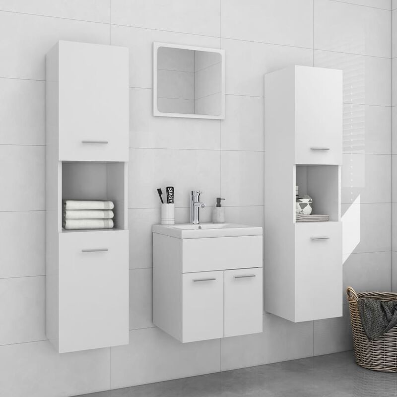 

Conjunto de muebles de baño aglomerado blanco - Blanco - Youthup