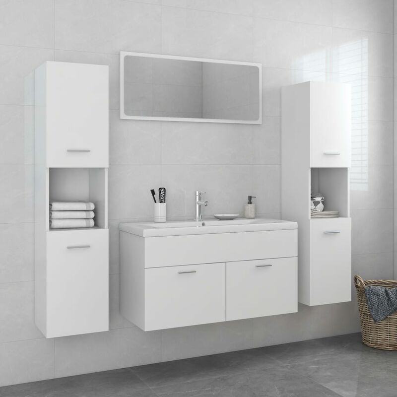 

Conjunto de muebles de baño aglomerado blanco - Youthup