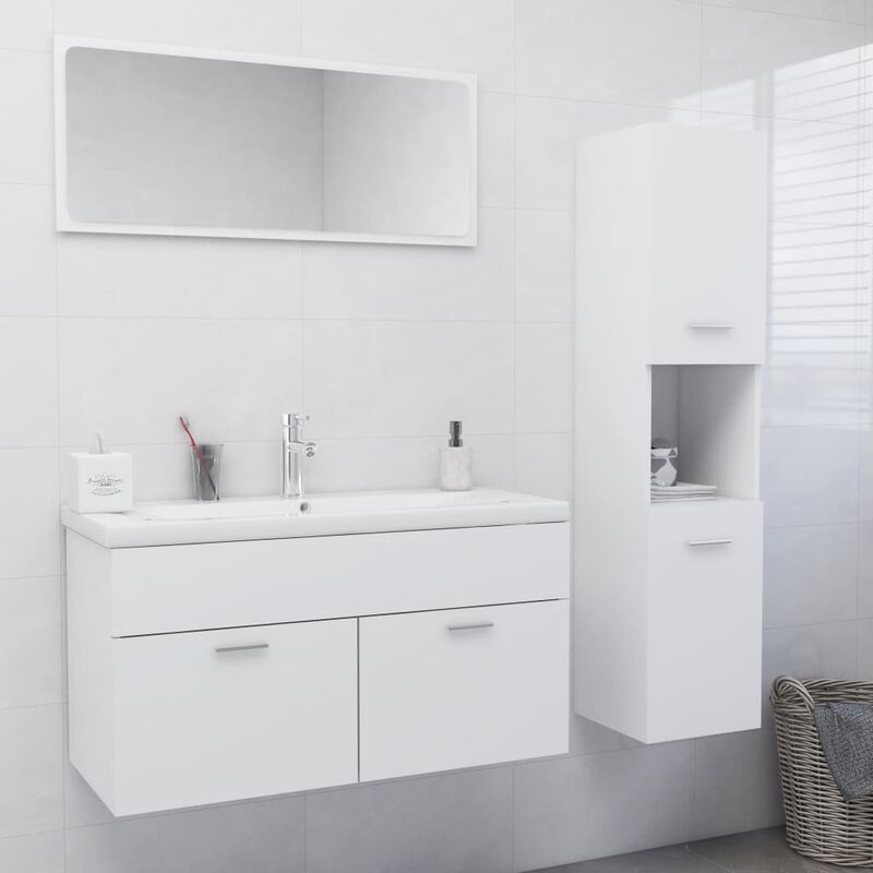 

Conjunto de muebles de baño aglomerado blanco - Blanco - Youthup
