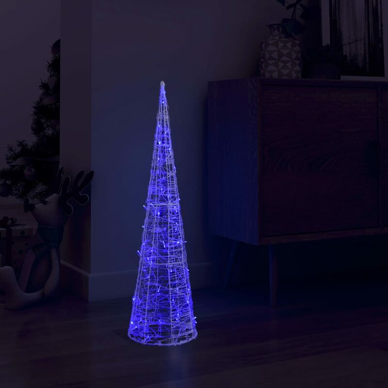 

YOUTHUP Cono de luz LED de pirámide decorativo acrílico azul 90 cm - Azul