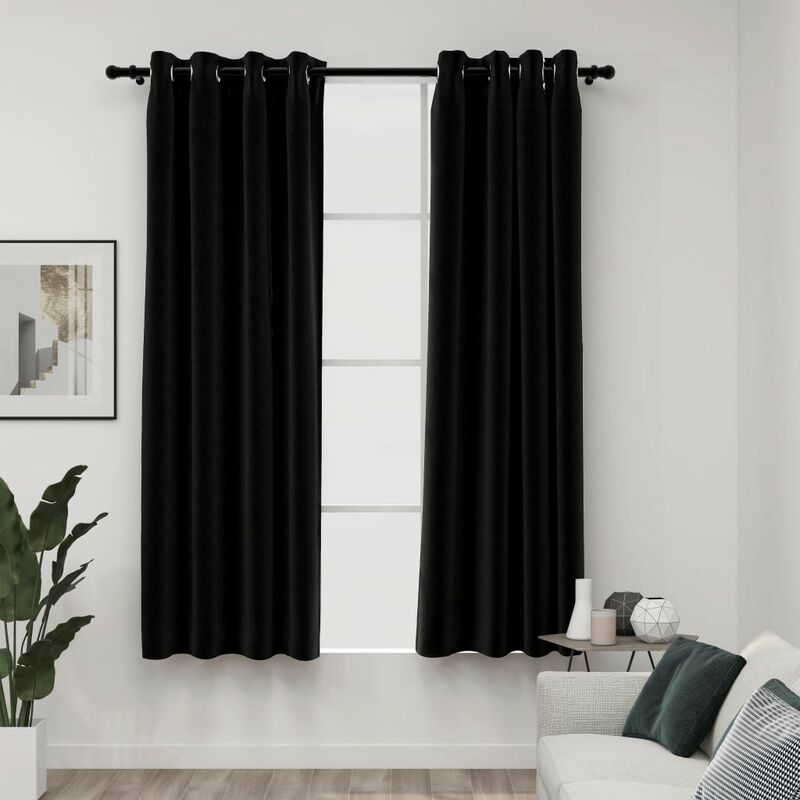 

Cortina opaca con ojales look lino 2 pzas antracita 140x175 cm - Antracita - Youthup