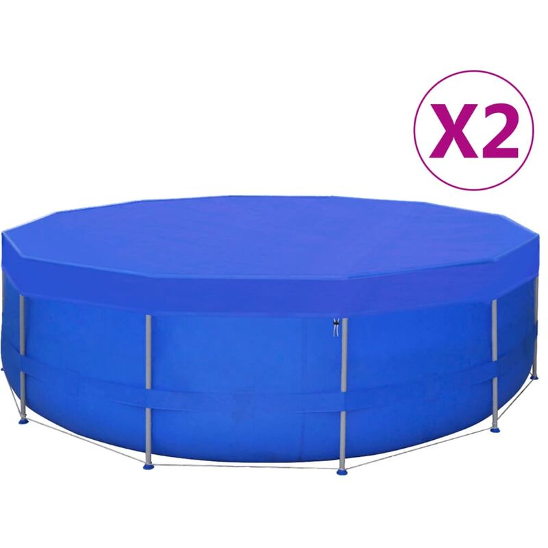 

Cubierta de piscina 2 unidades redonda PE 460 cm 90 g/m² - Azul - Youthup