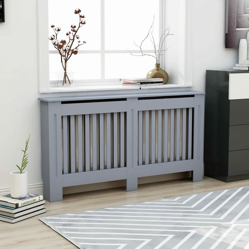 

YOUTHUP Cubierta para radiador MDF gris antracita 152x19x81 cm - Gris