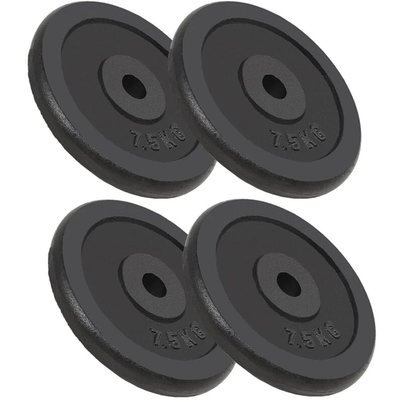 

YOUTHUP Discos de pesas de hierro fundido 4 unidades 4x7,5 kg