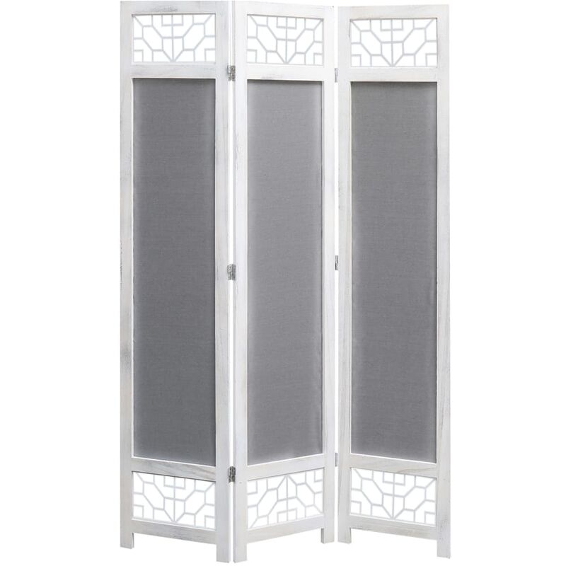 Divisorio a 3 Pannelli Grigio 105x165 cm in Tessuto - Grigio - Youthup