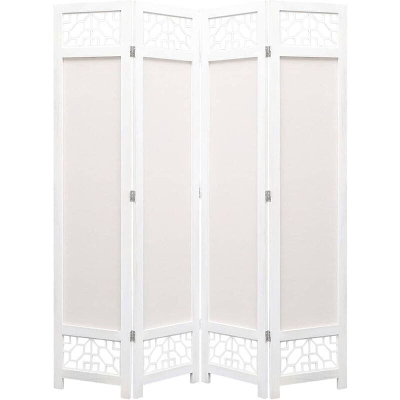 Divisorio a 4 Pannelli Crema 140x165 cm in Tessuto - crema - Youthup