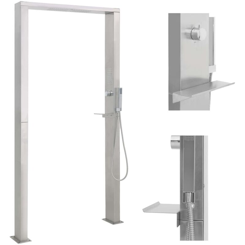 

Ducha de exterior de acero inoxidable chorro doble - Plateado - Youthup