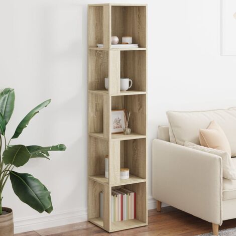 YOUTHUP Eckregal Sonoma-Eiche 33x33x164,5 cm Spanplatte - Braun