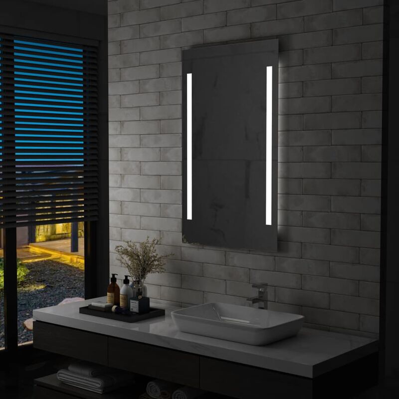 

YOUTHUP Espejo de pared de baño con LED 60x100 cm - Plateado