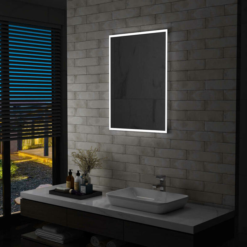 

YOUTHUP Espejo de pared de baño con LED 60x80 cm - Plateado