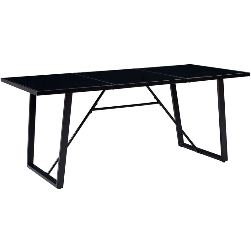 Esstisch Schwarz 180 x 90 x 75 cm Hartglas - Schwarz - Youthup