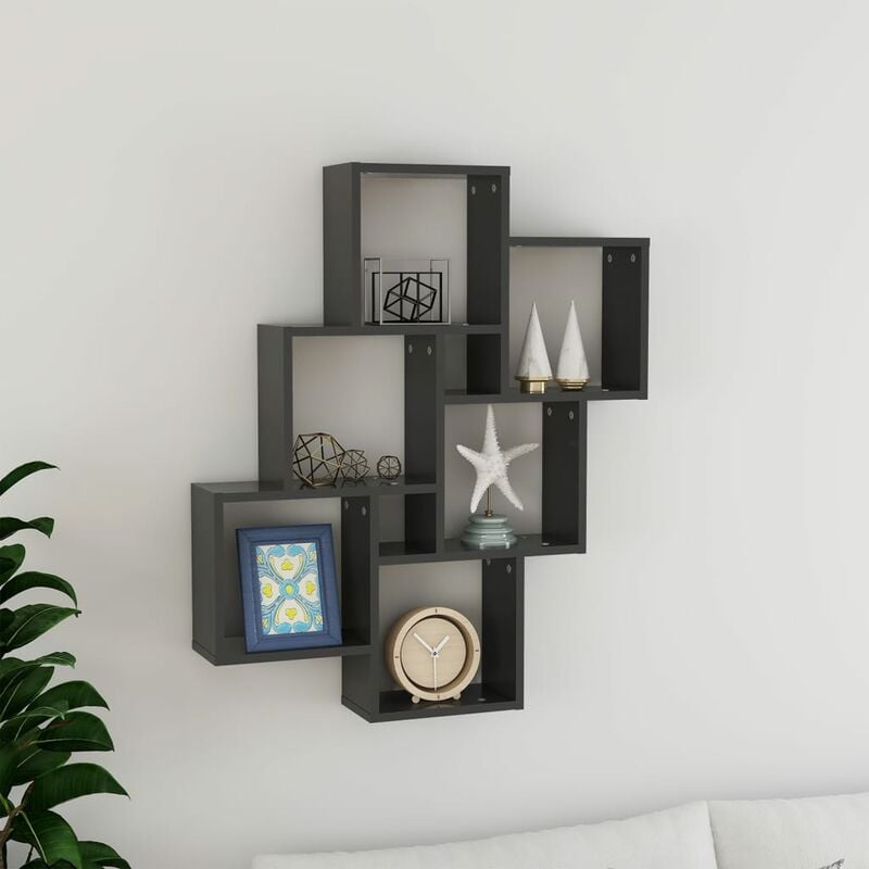 

Estante de cubo de pared aglomerado gris 78x15x93cm - Gris - Youthup