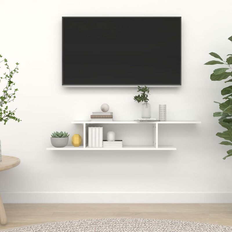 

Estante de pared para TV aglomerado blanco 125x18x23 cm - Blanco - Youthup