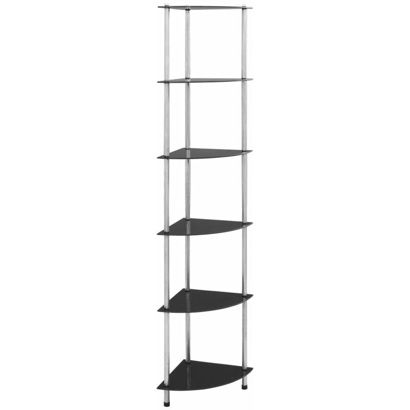 

Estantería 6 niveles vidrio templado negro 30x30x160 cm - Negro - Youthup