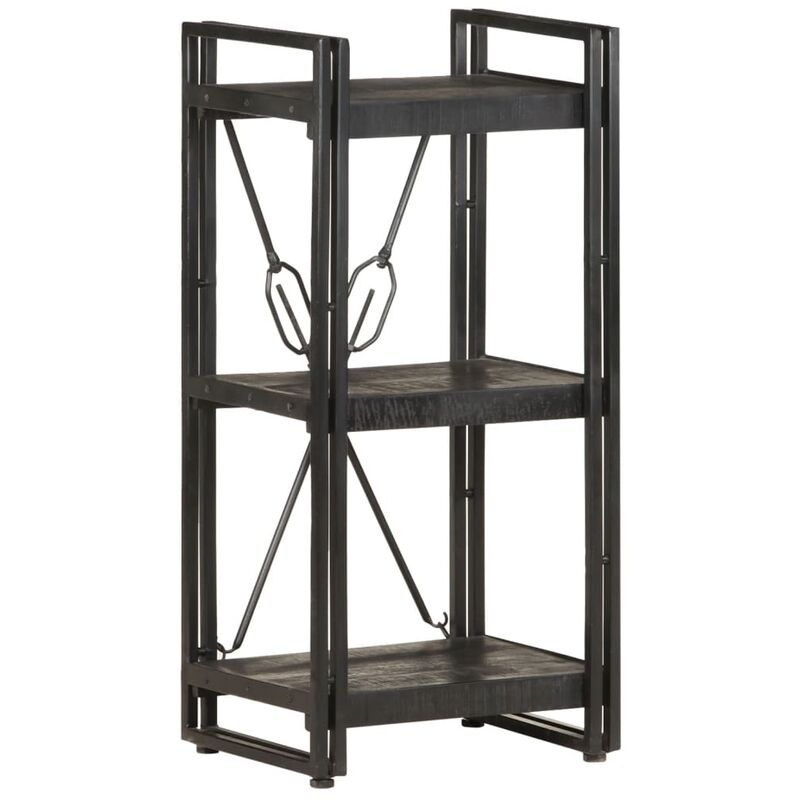 

Estantería de 3 niveles madera maciza de mango negro 40x30x80cm - Negro - Youthup