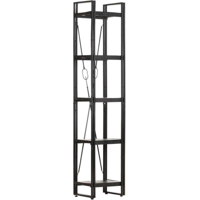 

Estantería de 5 niveles madera maciza mango negro 40x30x180 cm - Negro - Youthup