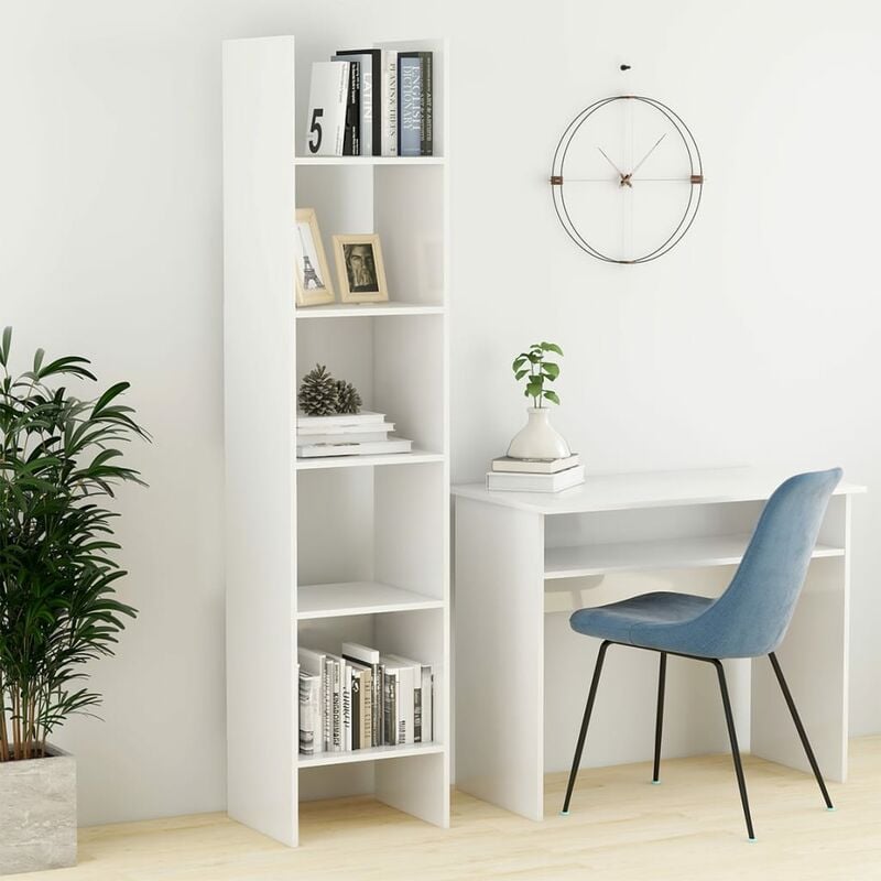 

Estantería de aglomerado blanco brillante 40x35x180 cm - Blanco - Youthup