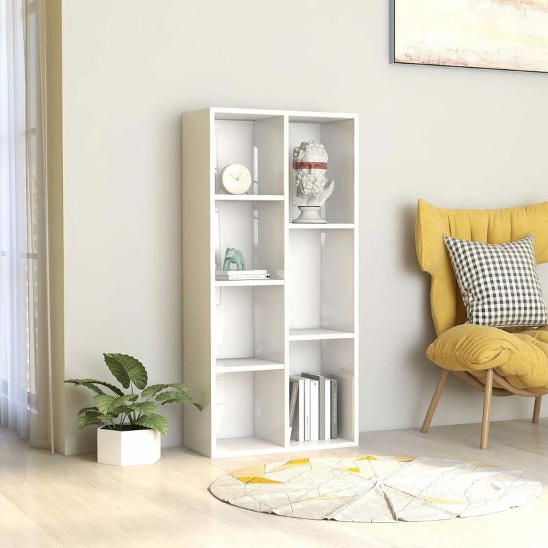 

Estantería de aglomerado blanco brillante 50x25x106 cm - Blanco - Youthup