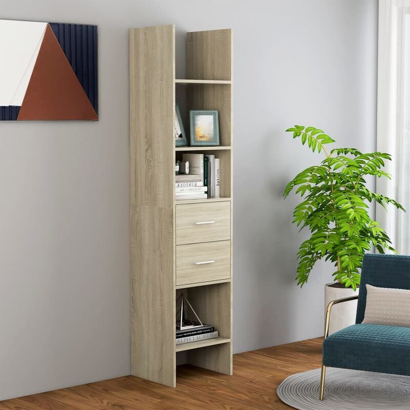 

Estantería de aglomerado color roble Sonoma 40x30x180 cm - Marrón - Youthup
