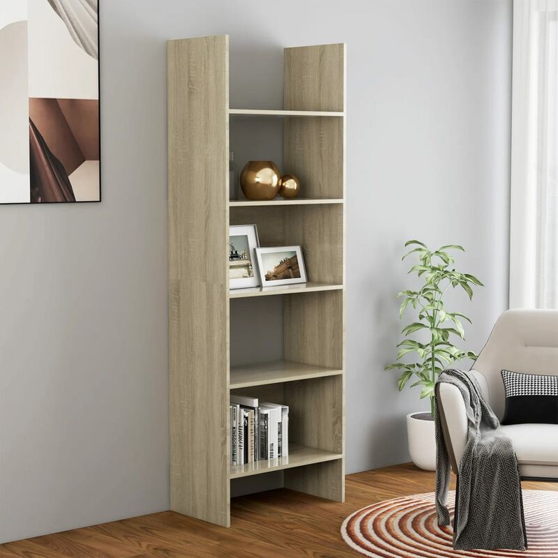 

Estantería de aglomerado color roble Sonoma 60x35x180 cm - Marrón - Youthup