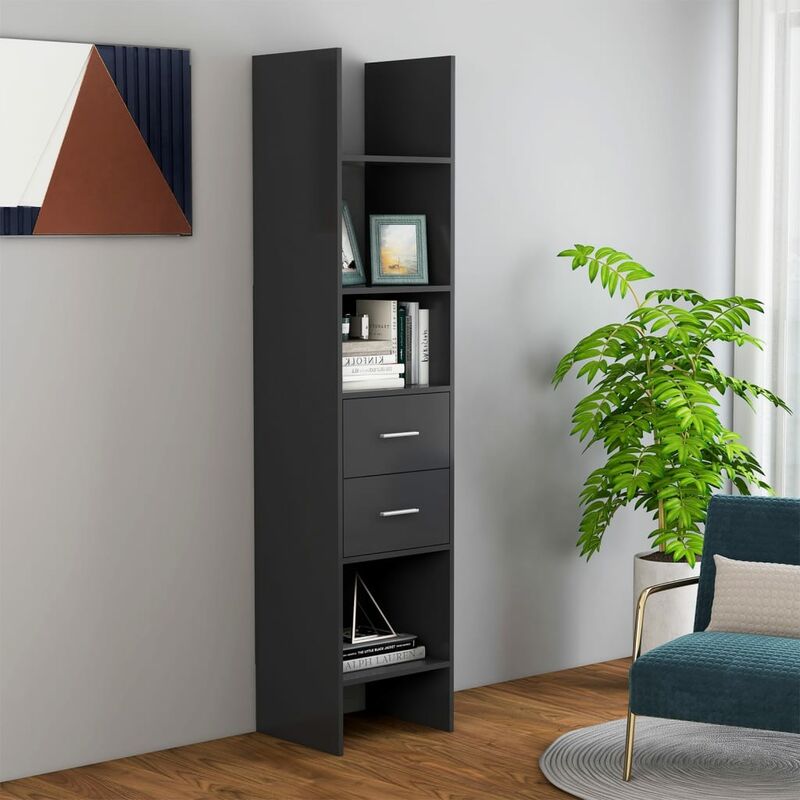 

Estantería de aglomerado gris 40x35x180 cm - Gris - Youthup
