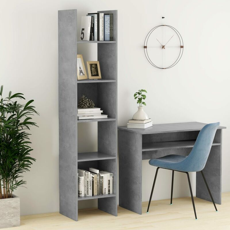 

Estantería de aglomerado gris hormigón 40x35x180 cm - Gris - Youthup