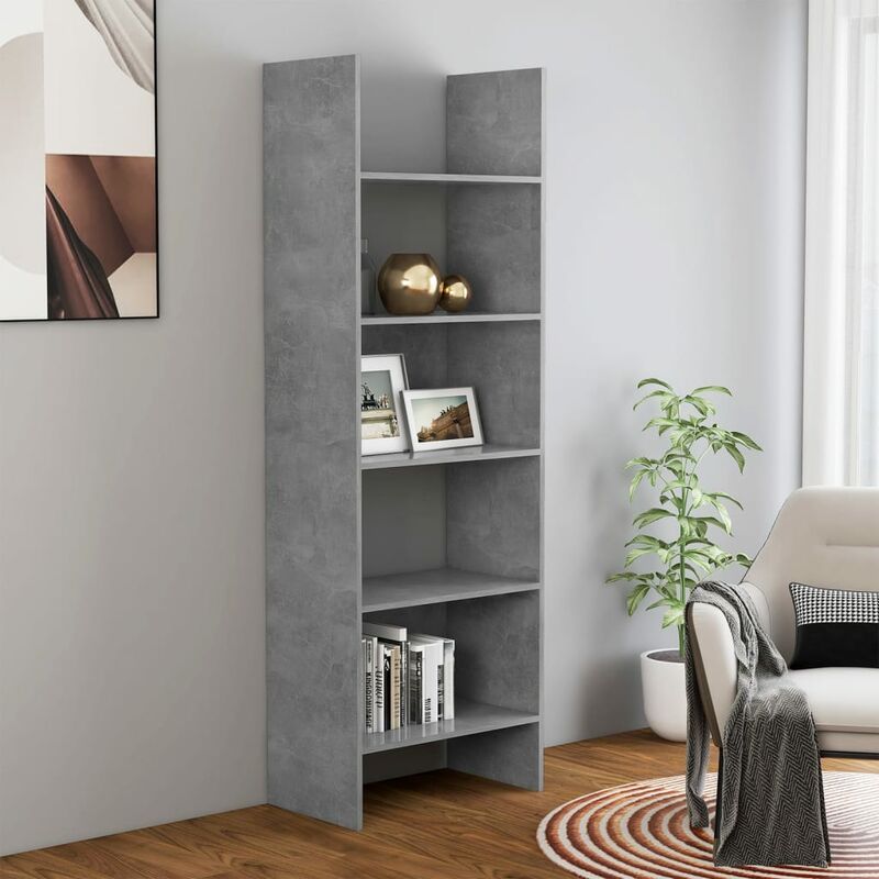 

Estantería de aglomerado gris hormigón 60x35x180 cm - Gris - Youthup