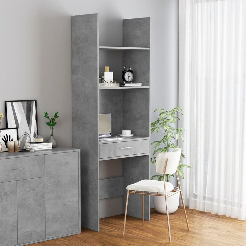 

Estantería de aglomerado gris hormigón 60x35x180 cm - Gris - Youthup