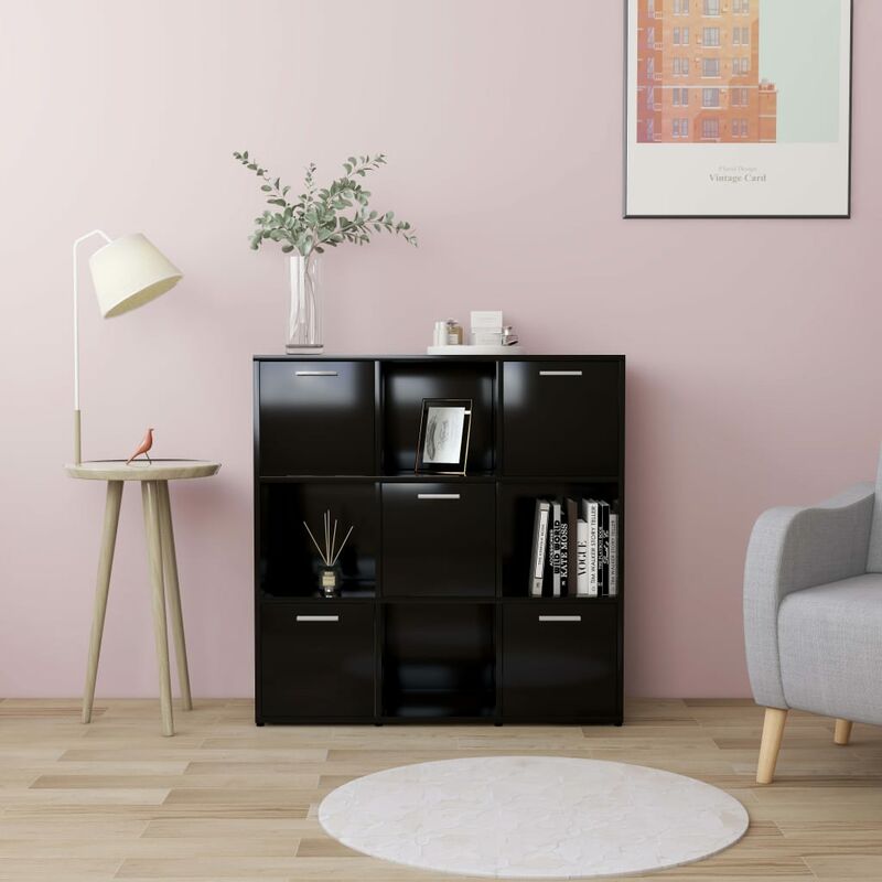 

YOUTHUP Estantería de aglomerado negro 90x30x90 cm - Negro