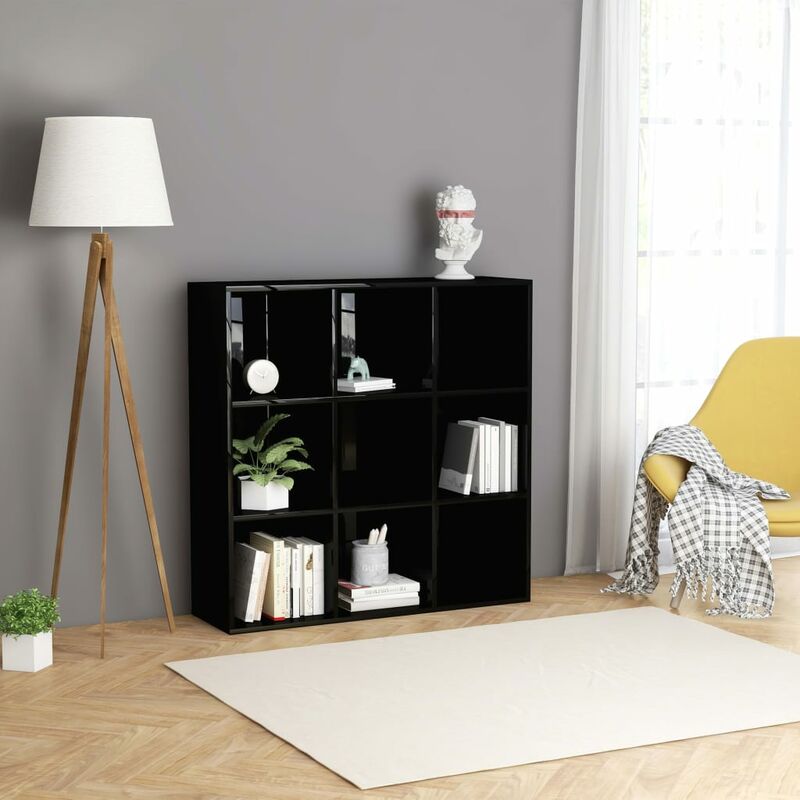 

Estantería de aglomerado negro con brillo 98x30x98 cm - Negro - Youthup