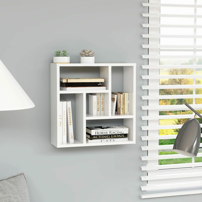 

Estantería de pared aglomerado blanco brillante 45,1x16x45,1 cm - Blanco - Youthup