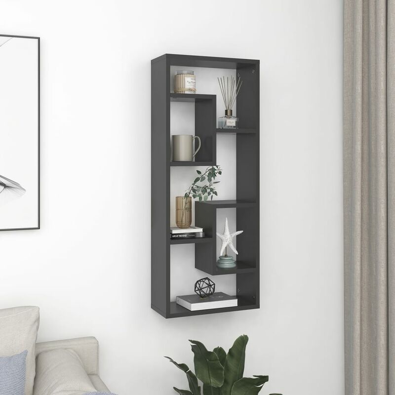 

Estantería de pared aglomerado gris 36x16x90 cm - Gris - Youthup