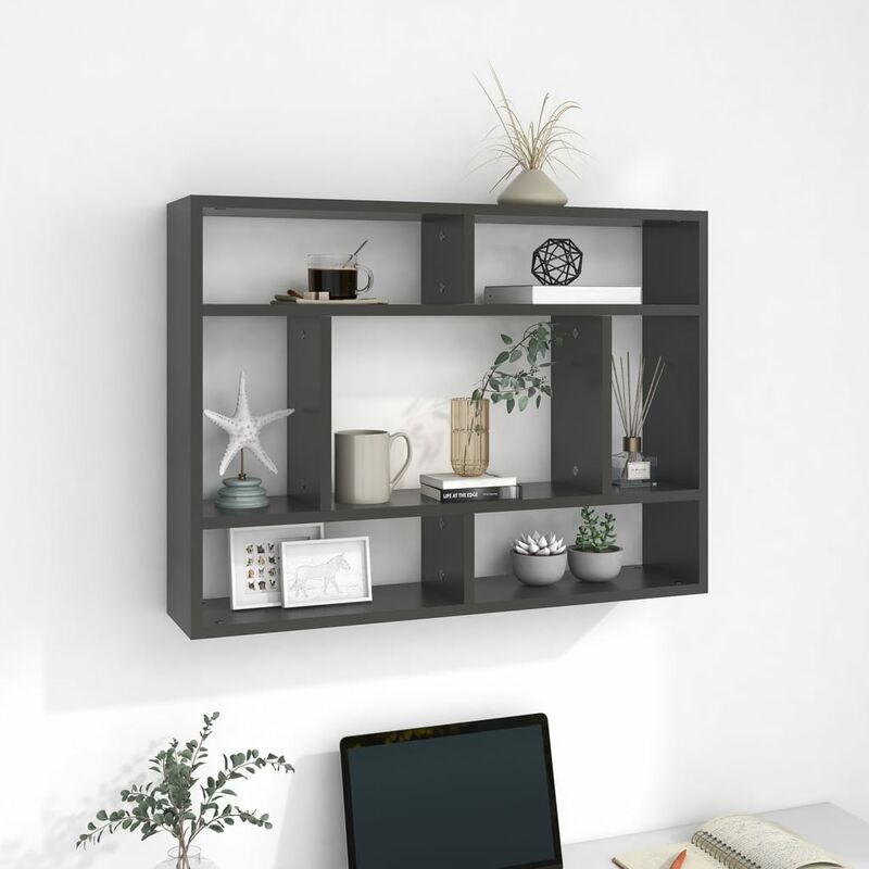 

Estantería de pared aglomerado gris 75x16x55 cm - Gris - Youthup