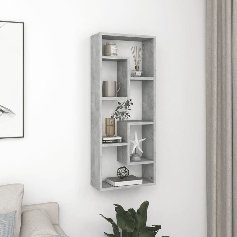 

Estantería de pared aglomerado gris hormigón 36x16x90 cm - Gris - Youthup