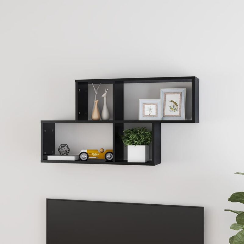 

Estantería de pared aglomerado negro brillante 100x18x53 cm - Negro - Youthup
