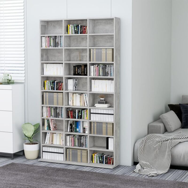 

Estantería para CD de aglomerado gris hormigón 102x23x177,5 cm - Gris - Youthup