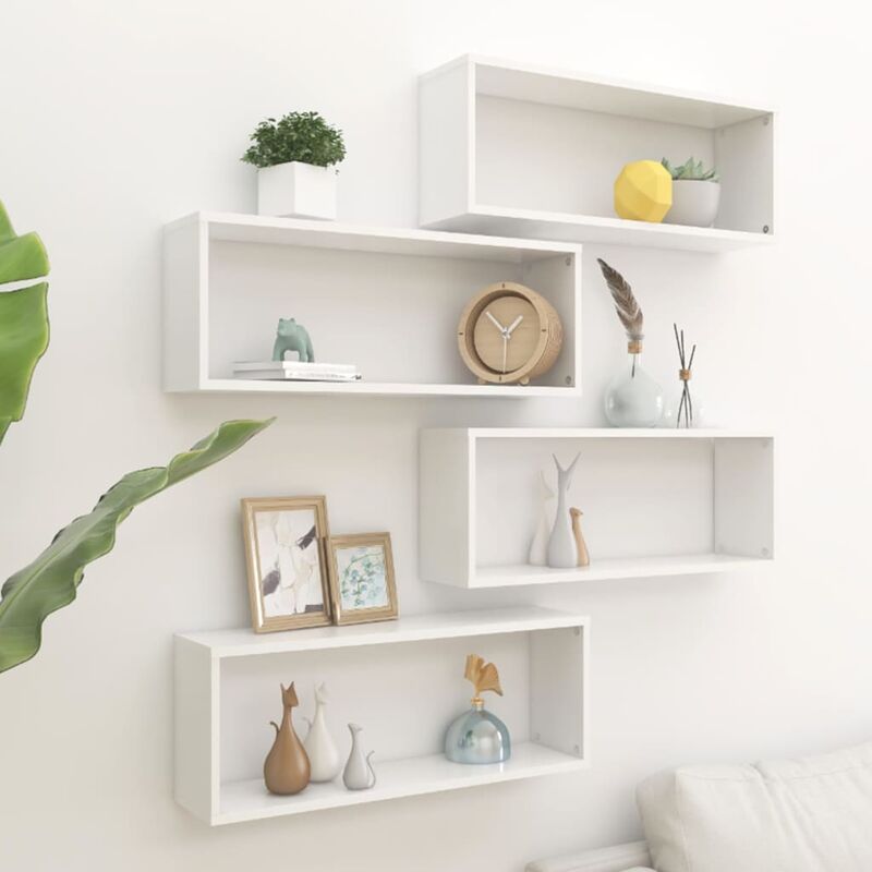 

Estantes cubo de pared 4 uds aglomerado blanco 60x15x23 cm - Blanco - Youthup