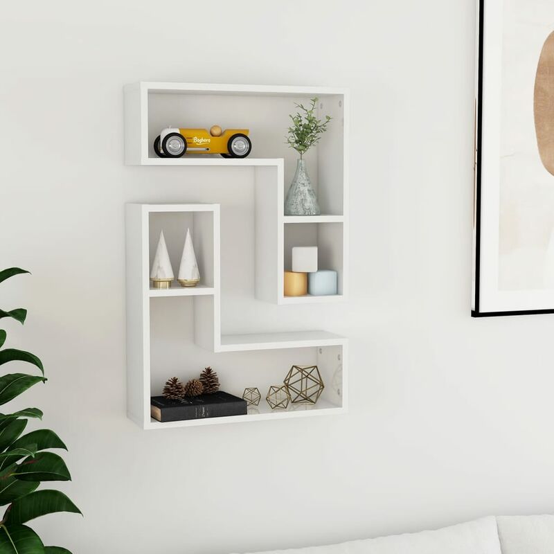 

Estantes de pared 2 uds aglomerado blanco brillante 50x15x50 cm - Blanco - Youthup
