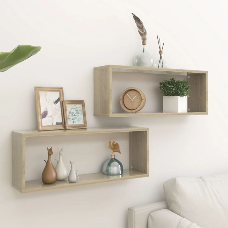 

YOUTHUP Estantes de pared 2 uds aglomerado color roble 60x15x23 cm - Marrón