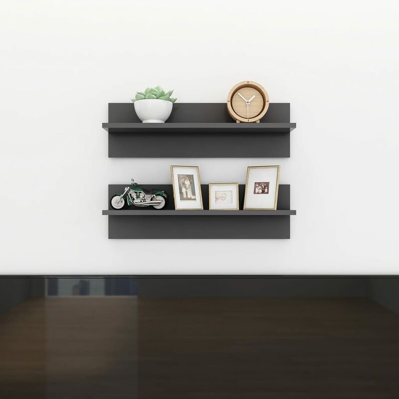 

Estantes de pared 2 unidades aglomerado gris 60x11,5x18 cm - Gris - Youthup