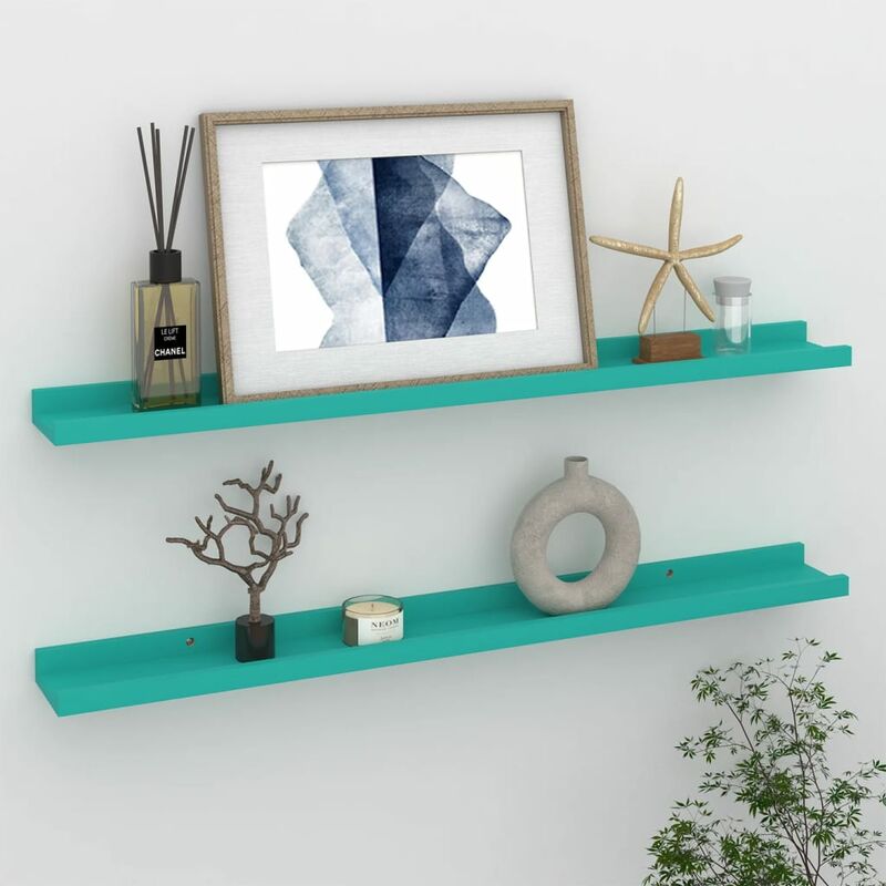 

YOUTHUP Estantes de pared 2 unidades azul 80x9x3 cm - Azul