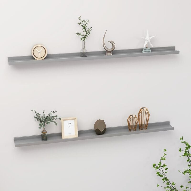 

Estantes de pared 2 unidades gris 115x9x3 cm - Gris - Youthup